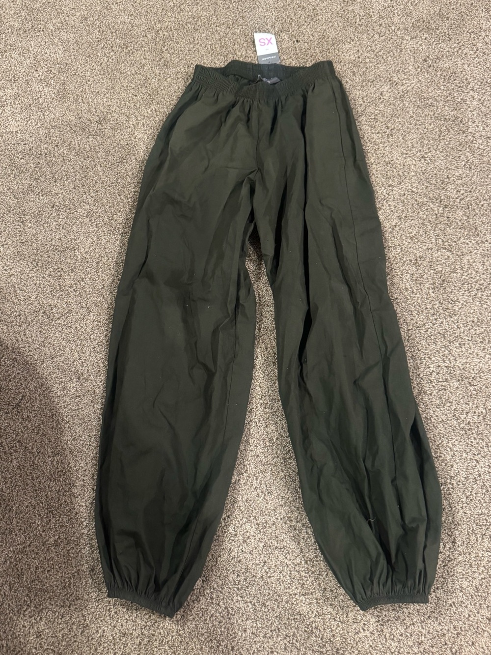 Women’s Olive Green Elastic-Waist Casual Pants